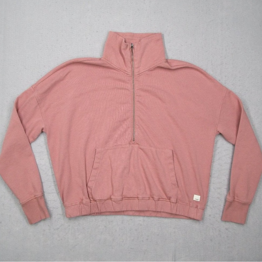 Vuori Sunnyside Half Zip Pink Cotton Pullover